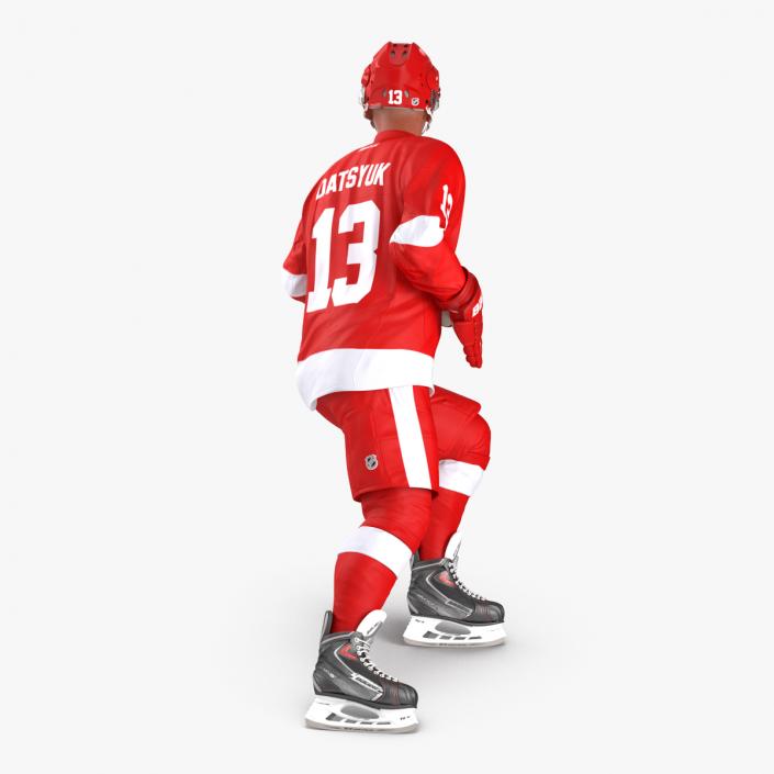 3D Hockey Player Detroit Red Wings Rigged model