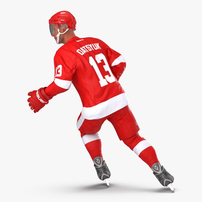 3D Hockey Player Detroit Red Wings Rigged model