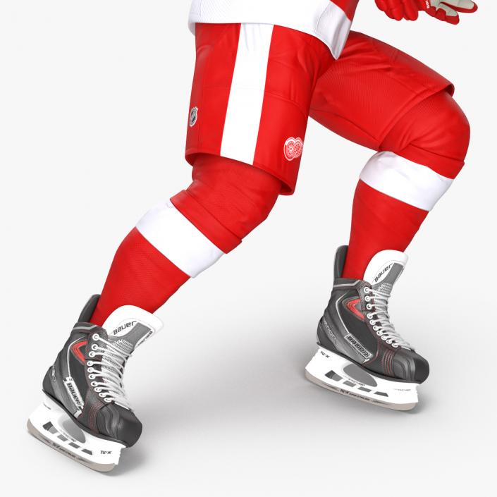 3D Hockey Player Detroit Red Wings Rigged model