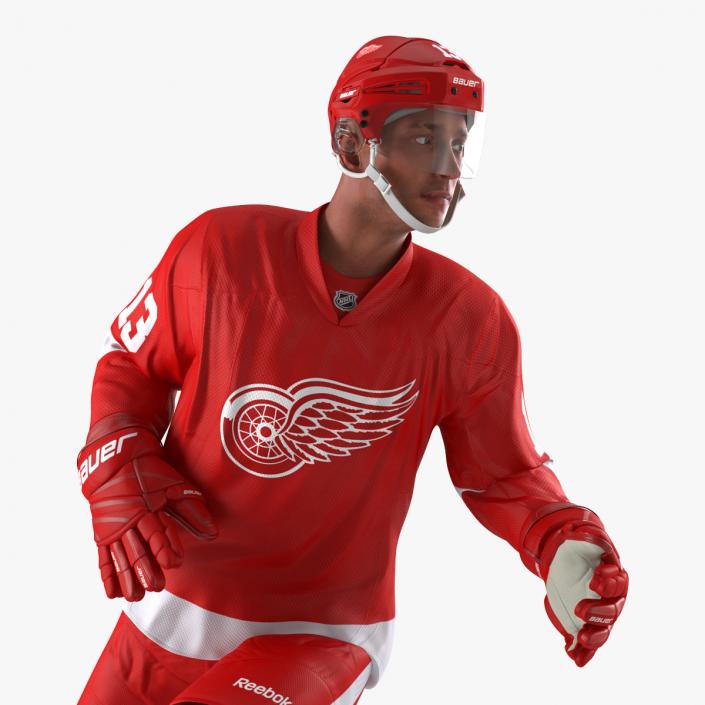 3D Hockey Player Detroit Red Wings Rigged model