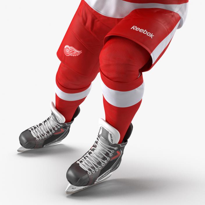 3D Hockey Player Detroit Red Wings Rigged model