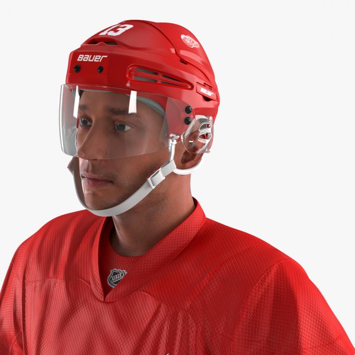 3D Hockey Player Detroit Red Wings Rigged model