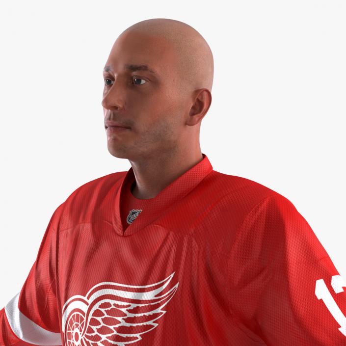 3D Hockey Player Detroit Red Wings Rigged model