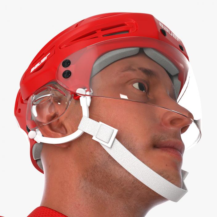 3D Hockey Player Detroit Red Wings Rigged model