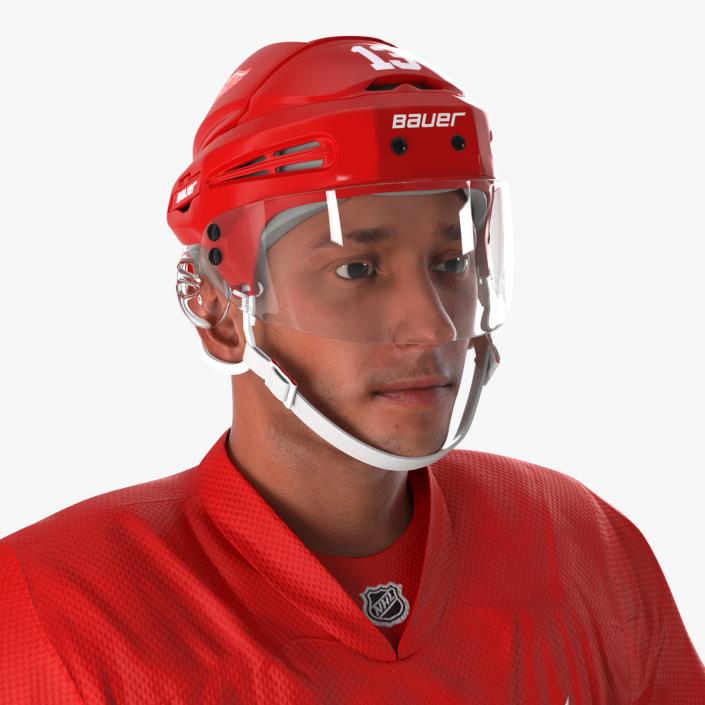 3D Hockey Player Detroit Red Wings Rigged model