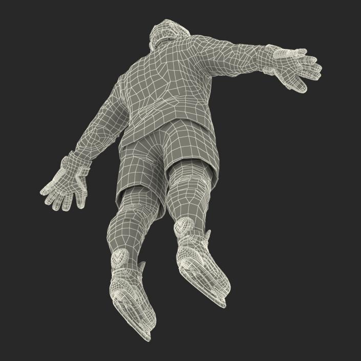 3D Hockey Player Detroit Red Wings Rigged model