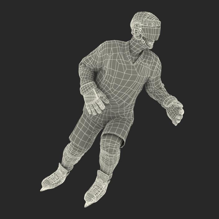 3D Hockey Player Detroit Red Wings Rigged model