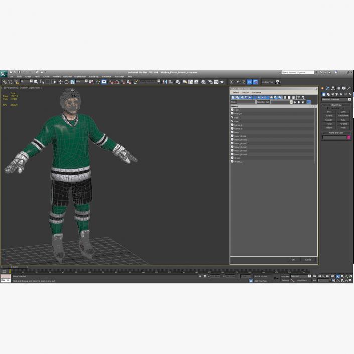 3D Hockey Player Generic