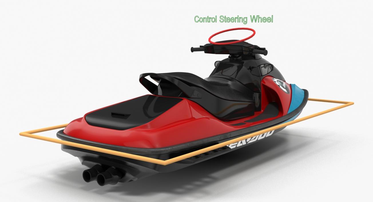 Jet Ski Sea-Doo Rigged 3D