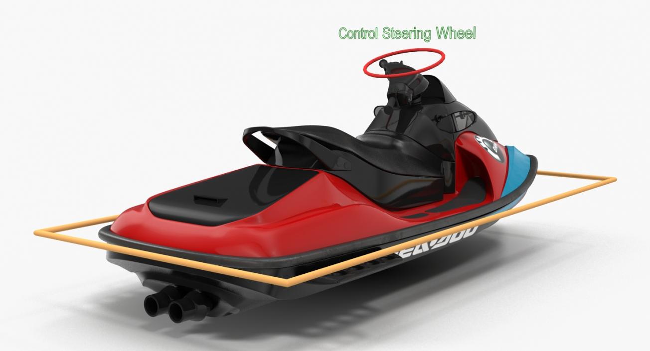 Jet Ski Sea-Doo Rigged 3D