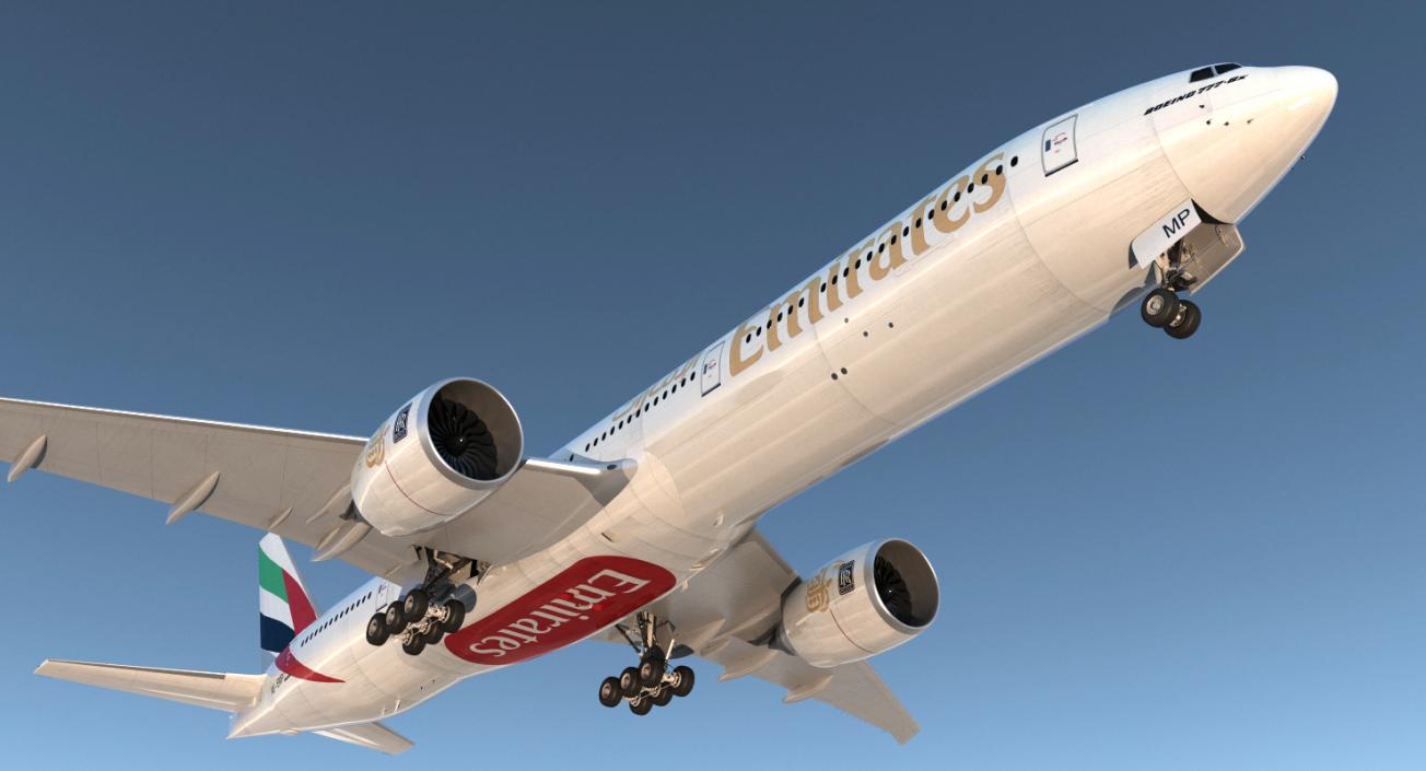 3D Boeing 777 8x Emirates Airlines