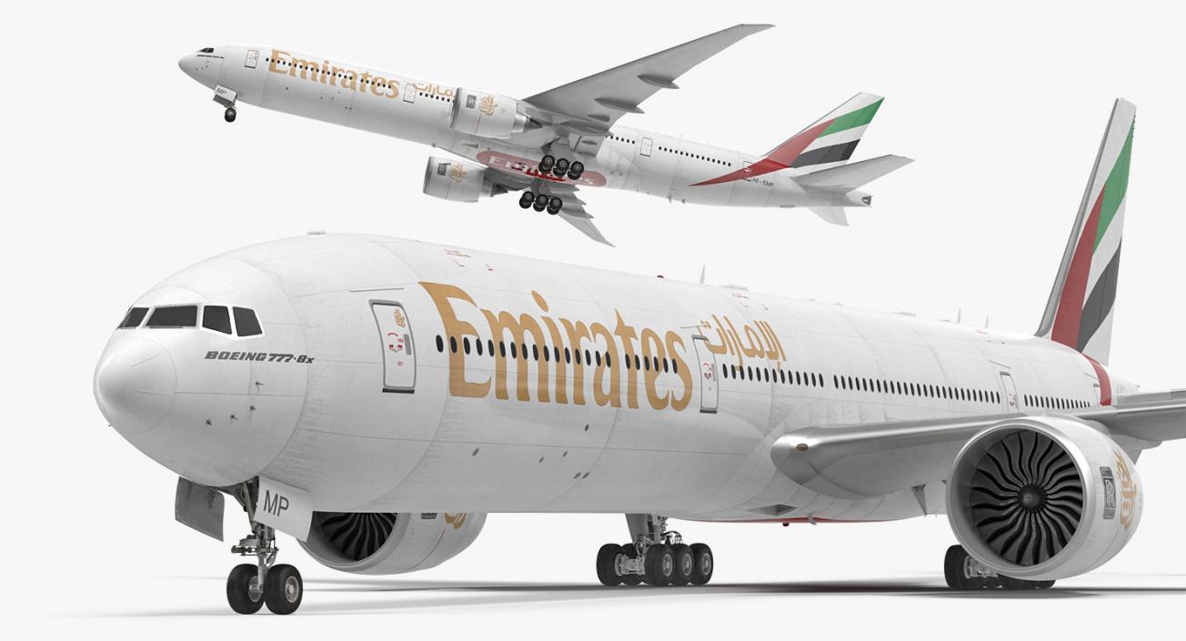 3D Boeing 777 8x Emirates Airlines