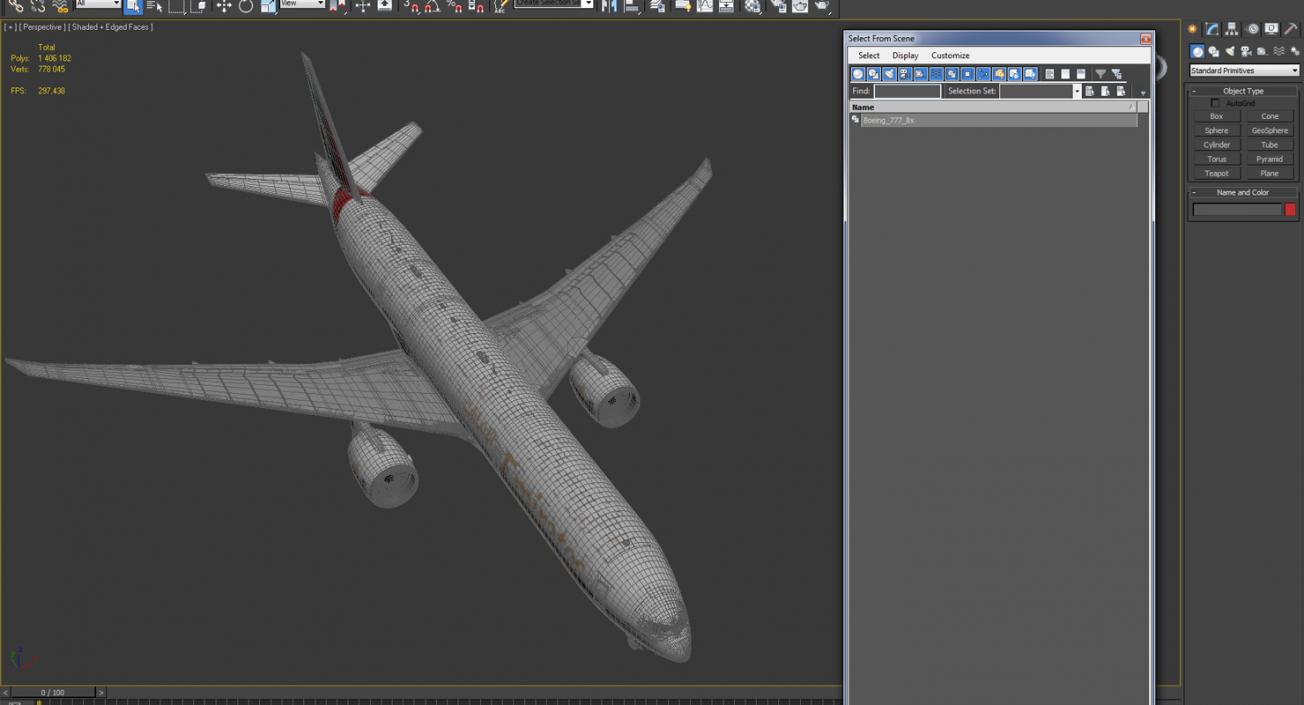 3D Boeing 777 8x Emirates Airlines