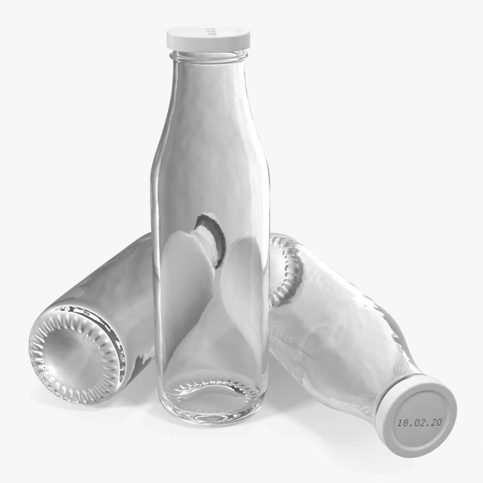 3D model Milk Half Gallon Glass Bottle Empty