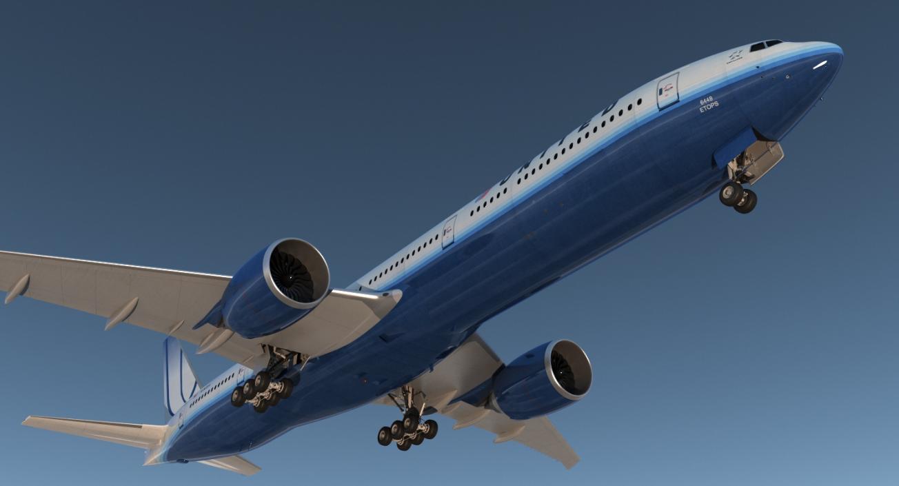 Boeing 777 8x United Airlines 3D model