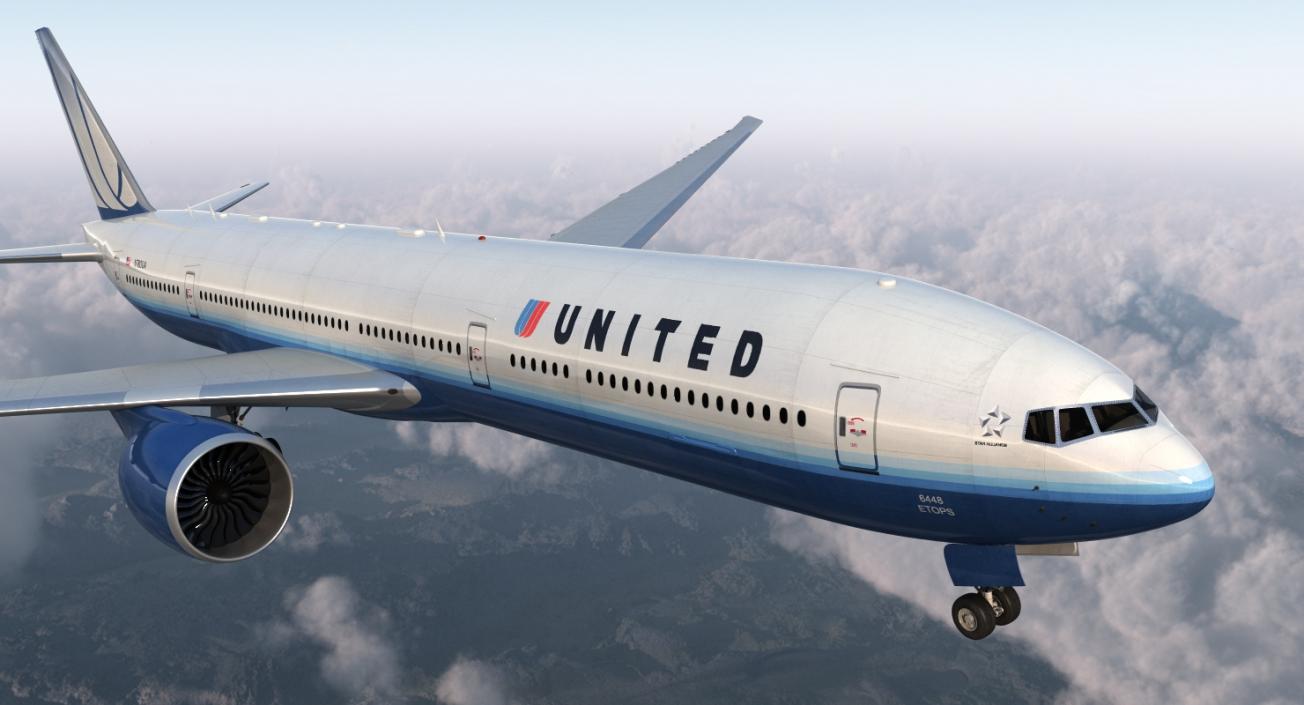 Boeing 777 8x United Airlines 3D model