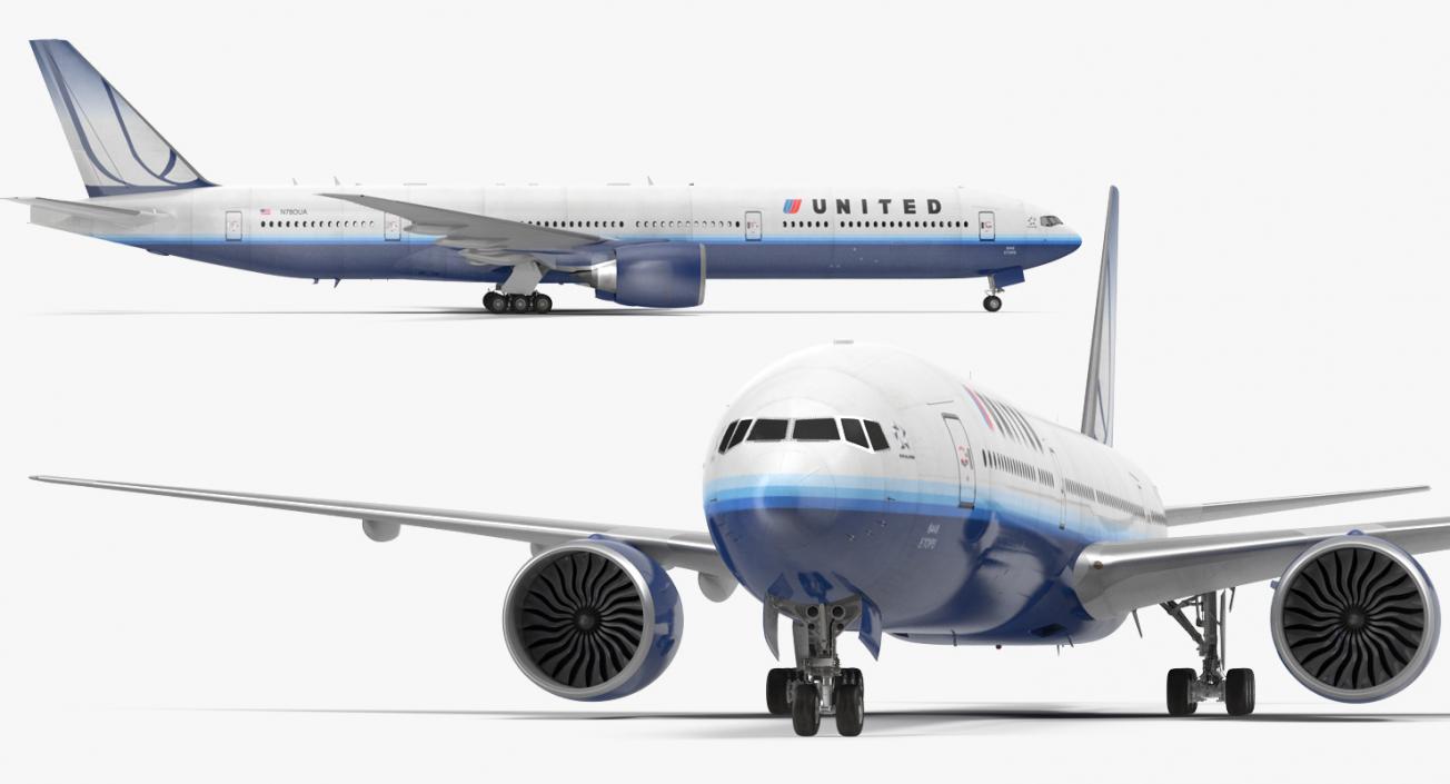 Boeing 777 8x United Airlines 3D model