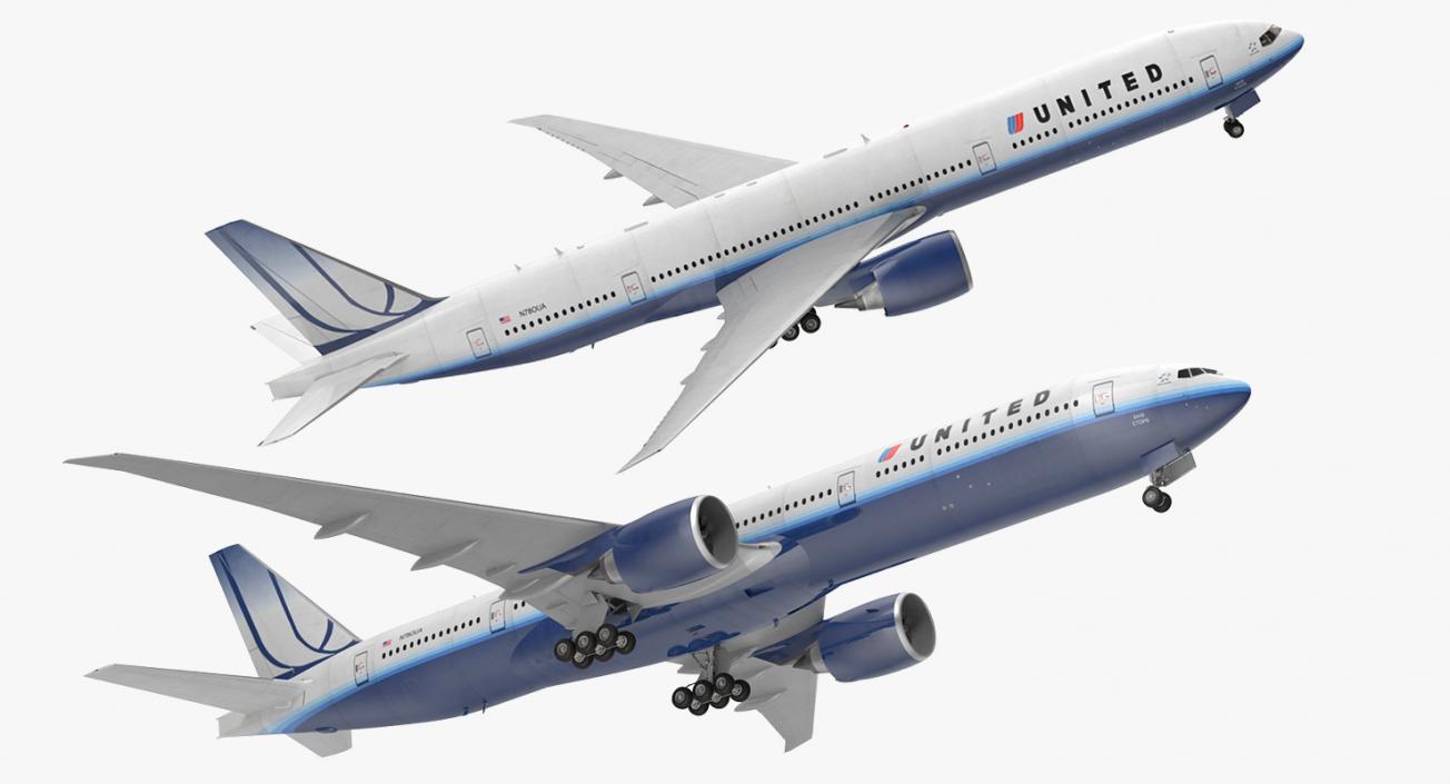 Boeing 777 8x United Airlines 3D model