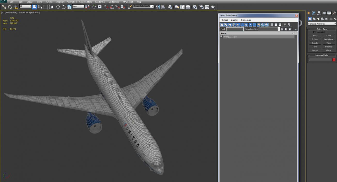 Boeing 777 8x United Airlines 3D model