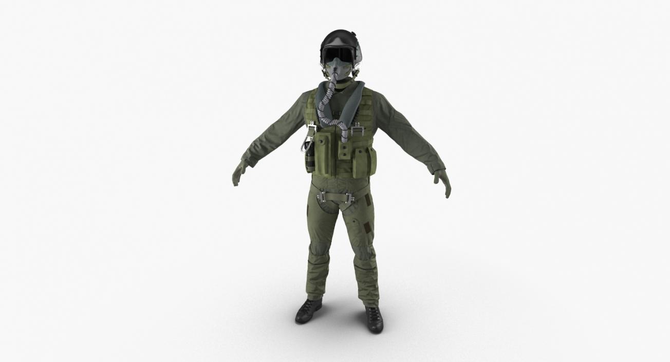 US Military Jet Fighter Pilot Uniform 3D