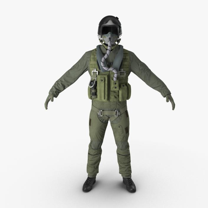 US Military Jet Fighter Pilot Uniform 3D