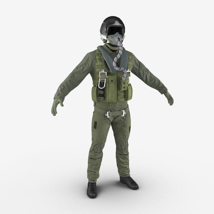 US Military Jet Fighter Pilot Uniform 3D