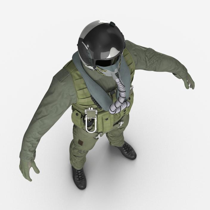 US Military Jet Fighter Pilot Uniform 3D