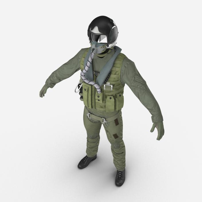 US Military Jet Fighter Pilot Uniform 3D