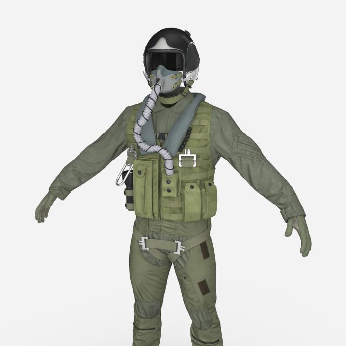 US Military Jet Fighter Pilot Uniform 3D