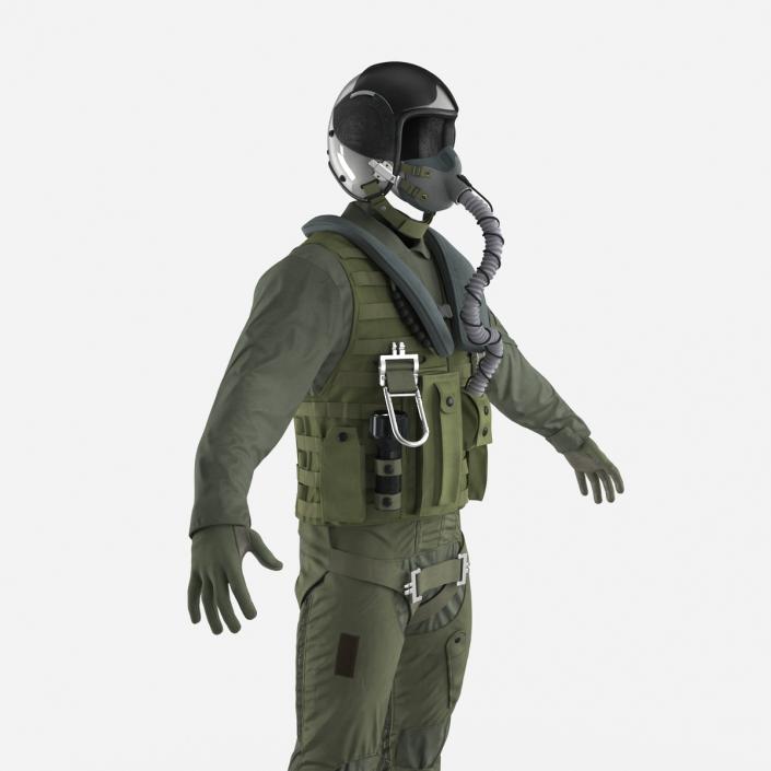 US Military Jet Fighter Pilot Uniform 3D