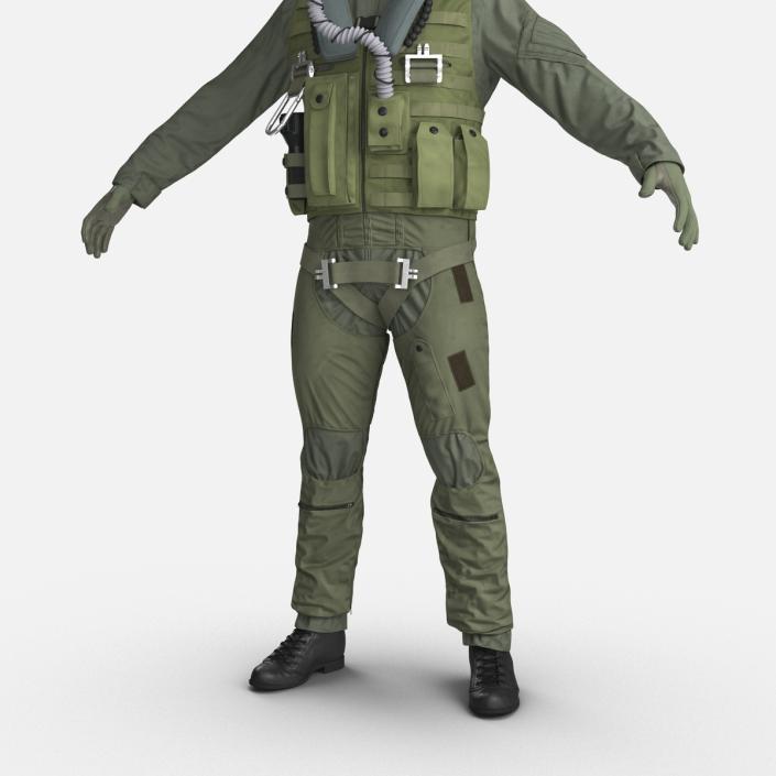 US Military Jet Fighter Pilot Uniform 3D