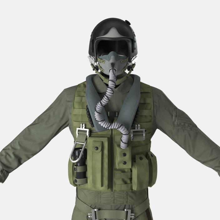 US Military Jet Fighter Pilot Uniform 3D