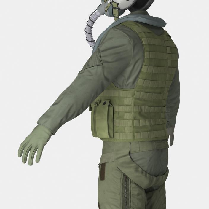 US Military Jet Fighter Pilot Uniform 3D