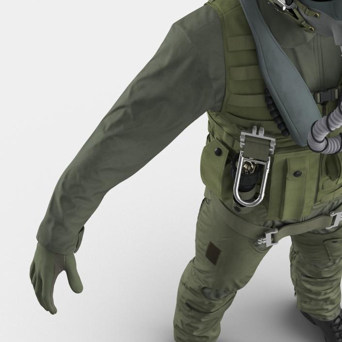 US Military Jet Fighter Pilot Uniform 3D