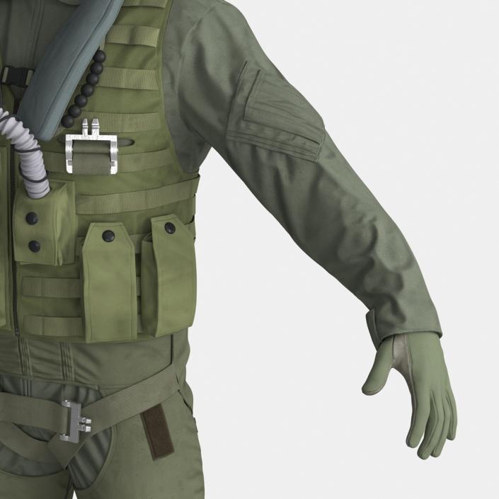 US Military Jet Fighter Pilot Uniform 3D