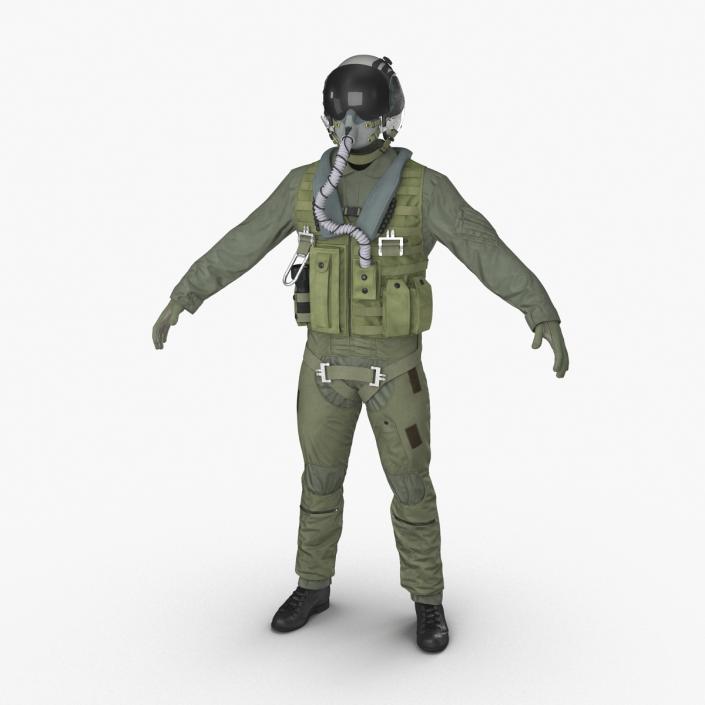 US Military Jet Fighter Pilot Uniform 3D