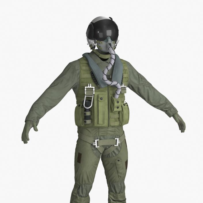 US Military Jet Fighter Pilot Uniform 3D