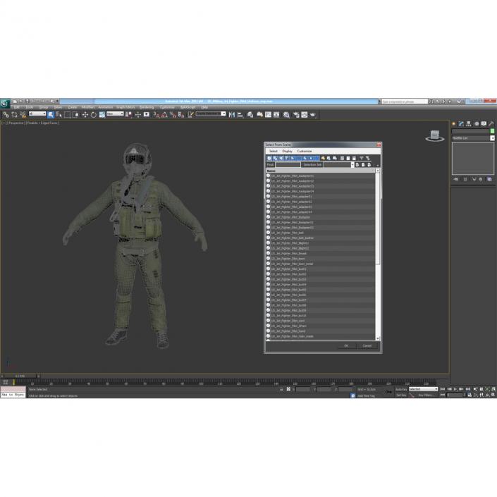 US Military Jet Fighter Pilot Uniform 3D