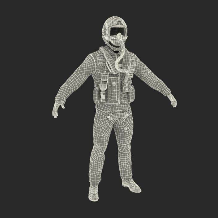 US Military Jet Fighter Pilot Uniform 3D