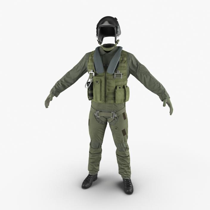 US Military Jet Fighter Pilot Uniform 2 3D model