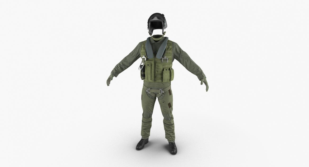 US Military Jet Fighter Pilot Uniform 2 3D model