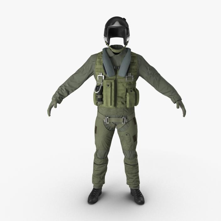 US Military Jet Fighter Pilot Uniform 2 3D model