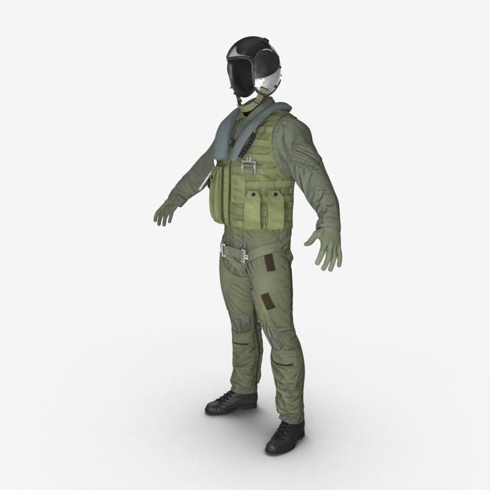 US Military Jet Fighter Pilot Uniform 2 3D model