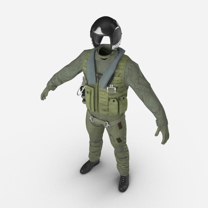 US Military Jet Fighter Pilot Uniform 2 3D model