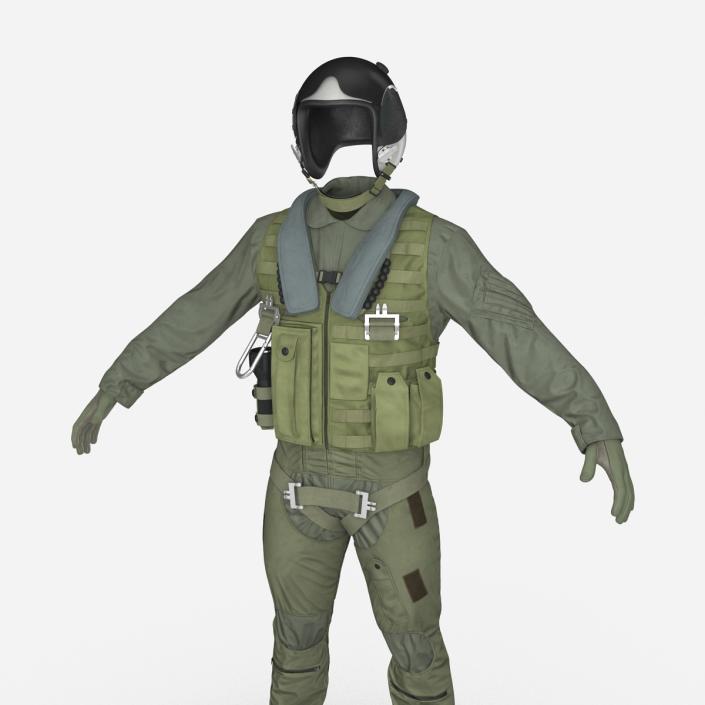 US Military Jet Fighter Pilot Uniform 2 3D model