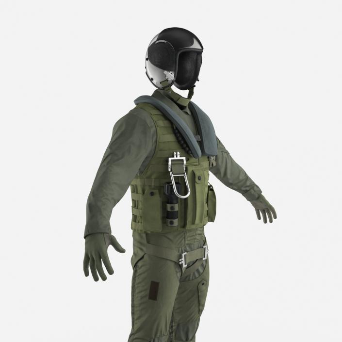 US Military Jet Fighter Pilot Uniform 2 3D model