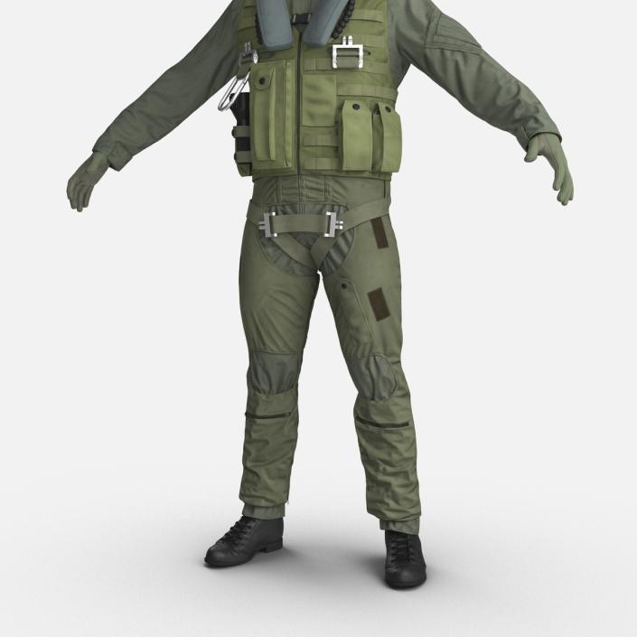 US Military Jet Fighter Pilot Uniform 2 3D model