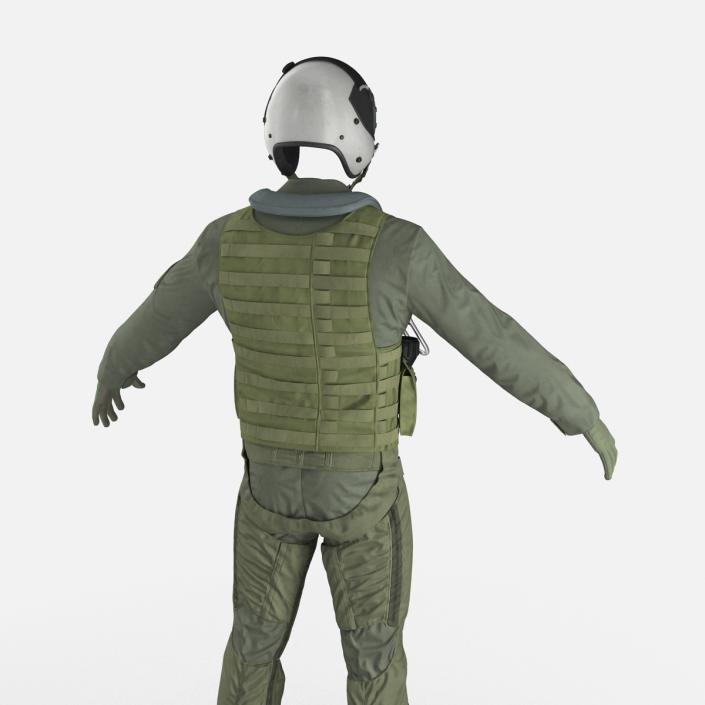 US Military Jet Fighter Pilot Uniform 2 3D model