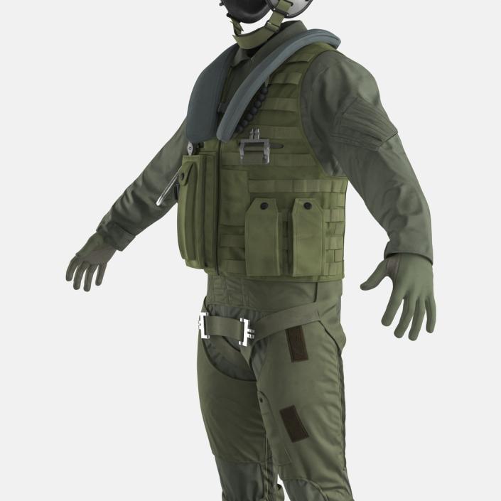 US Military Jet Fighter Pilot Uniform 2 3D model