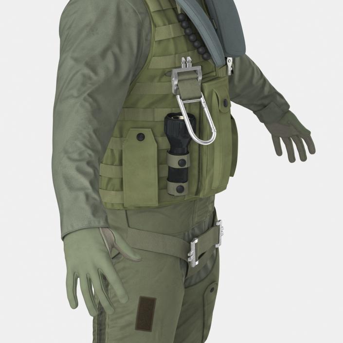 US Military Jet Fighter Pilot Uniform 2 3D model